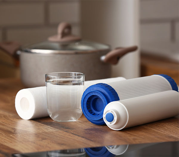 Glass of Clean water with filters